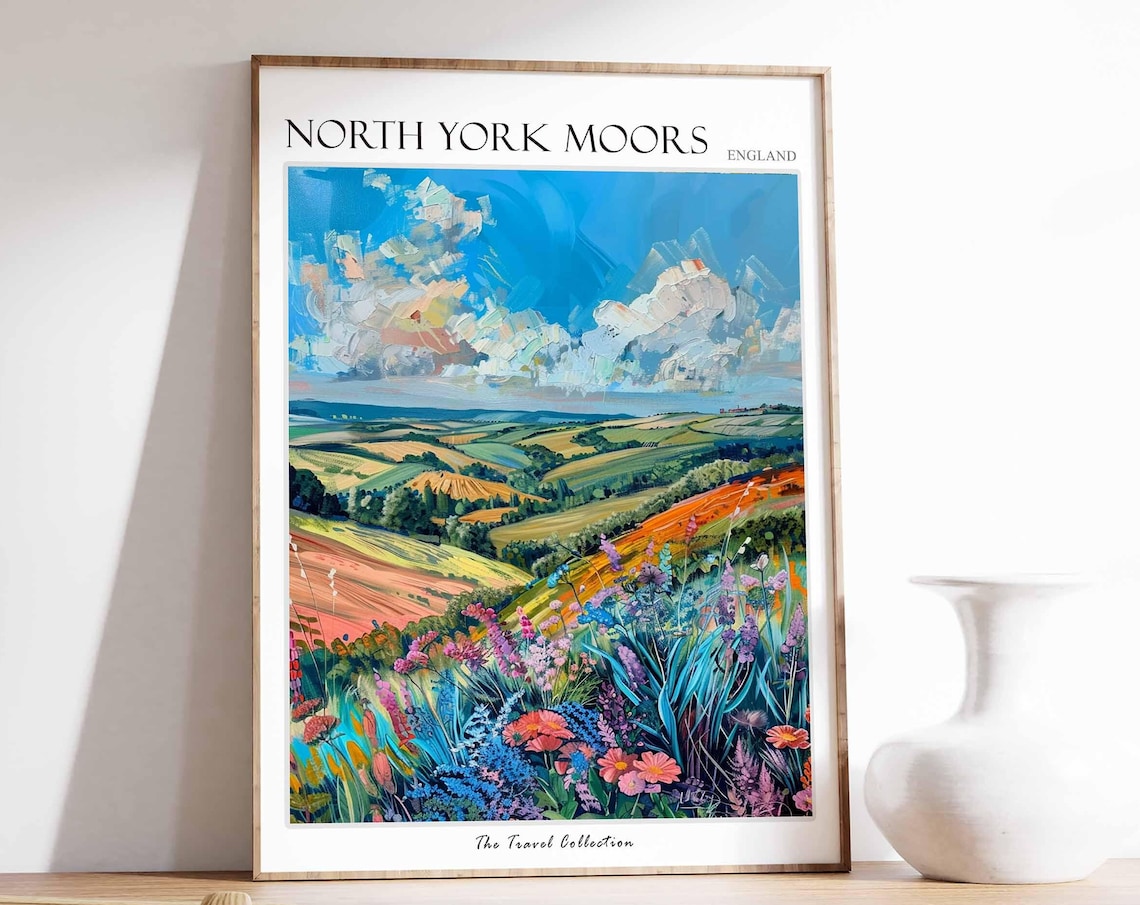 North York Moors England Heather Hills Wildflower Bloom Poster