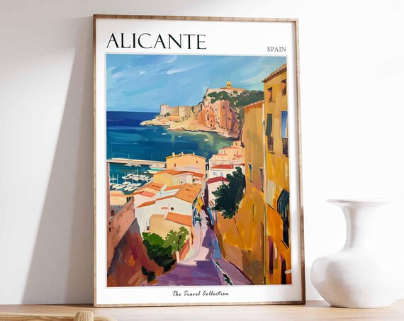 Alicante Poster Alicante Travel Print Spain Wall Art Spanish Travel Print Tropical Decor Alicante Gift Alicante Travel Poster