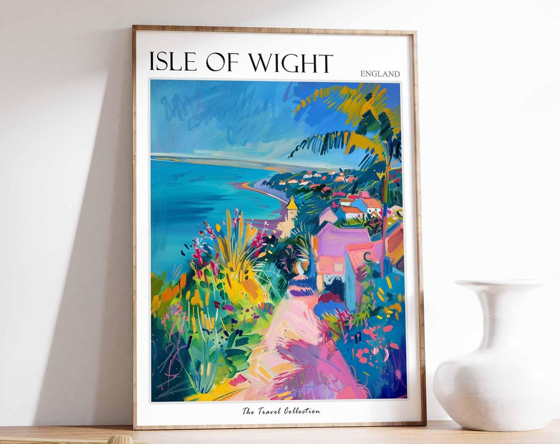 Isle Of Wight Poster Scotland Poster Isle Of Wight Travel Art Isle Of Wight Uk England Travel Beach House Decor
