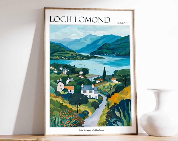 Loch Lomond Poster Mountain Poster England Poster Scottish Highlands Poster Scotland Scenery Home Accents English Countryside