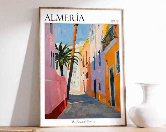 Almeria Poster Almeria Travel Print Spain Wall Art Spanish Travel Print Tropical Decor Almeria Gift Almeria Travel Poster
