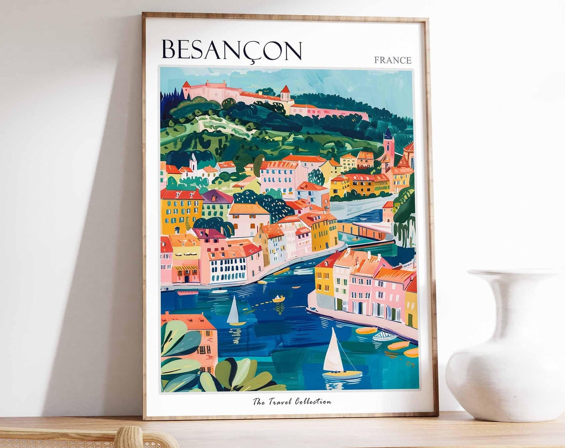 Besanon Poster France Travel Print French Decor Europe Travel Poster European Wall Art Besanon Gift Besanon Travel Poster