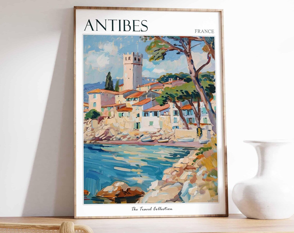 Antibes France Travel Poster, European Sea Print
