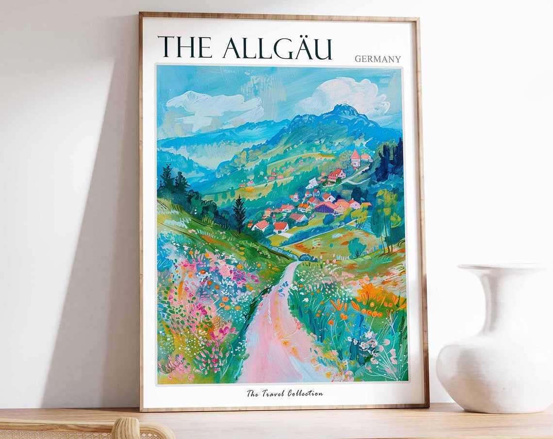 The Allgu Poster Germany Travel Print German Decor Europe Travel Poster European Wall Art The Allgu Gift The Allgu Travel Poster