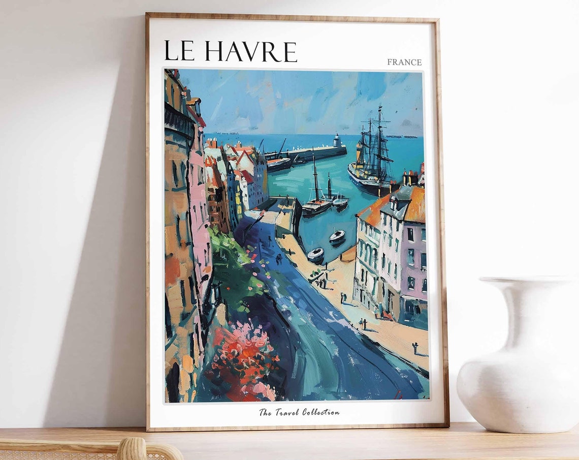 Le Havre Poster France Travel Print French Decor Europe Travel Poster European Wall Art Le Havre Gift Le Havre Travel Poster