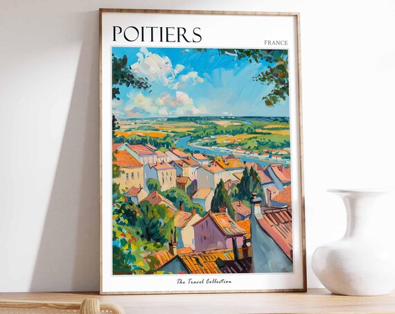 Poitiers France Travel Poster, European Wall Art