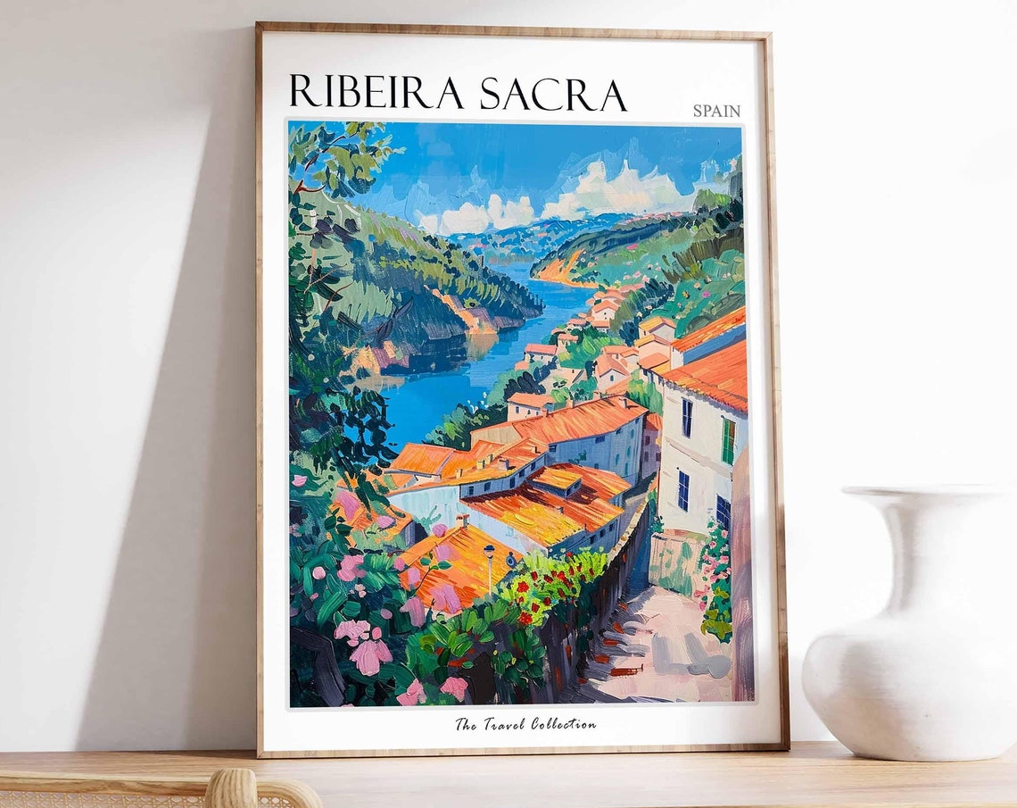Ribeira Sacra Poster Spain Travel Print Spanish Decor Europe Travel Poster European Wall Art Ribeira Sacra Travel Poster