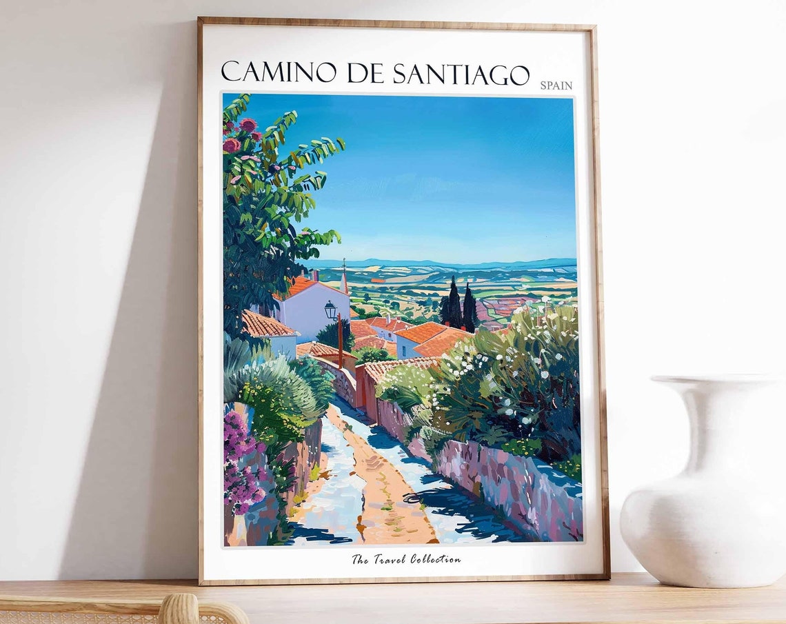 Camino De Santiago Poster Spain Travel Print Spanish Decor Europe Travel Poster European Wall Art Camino De Santiago Travel Poster