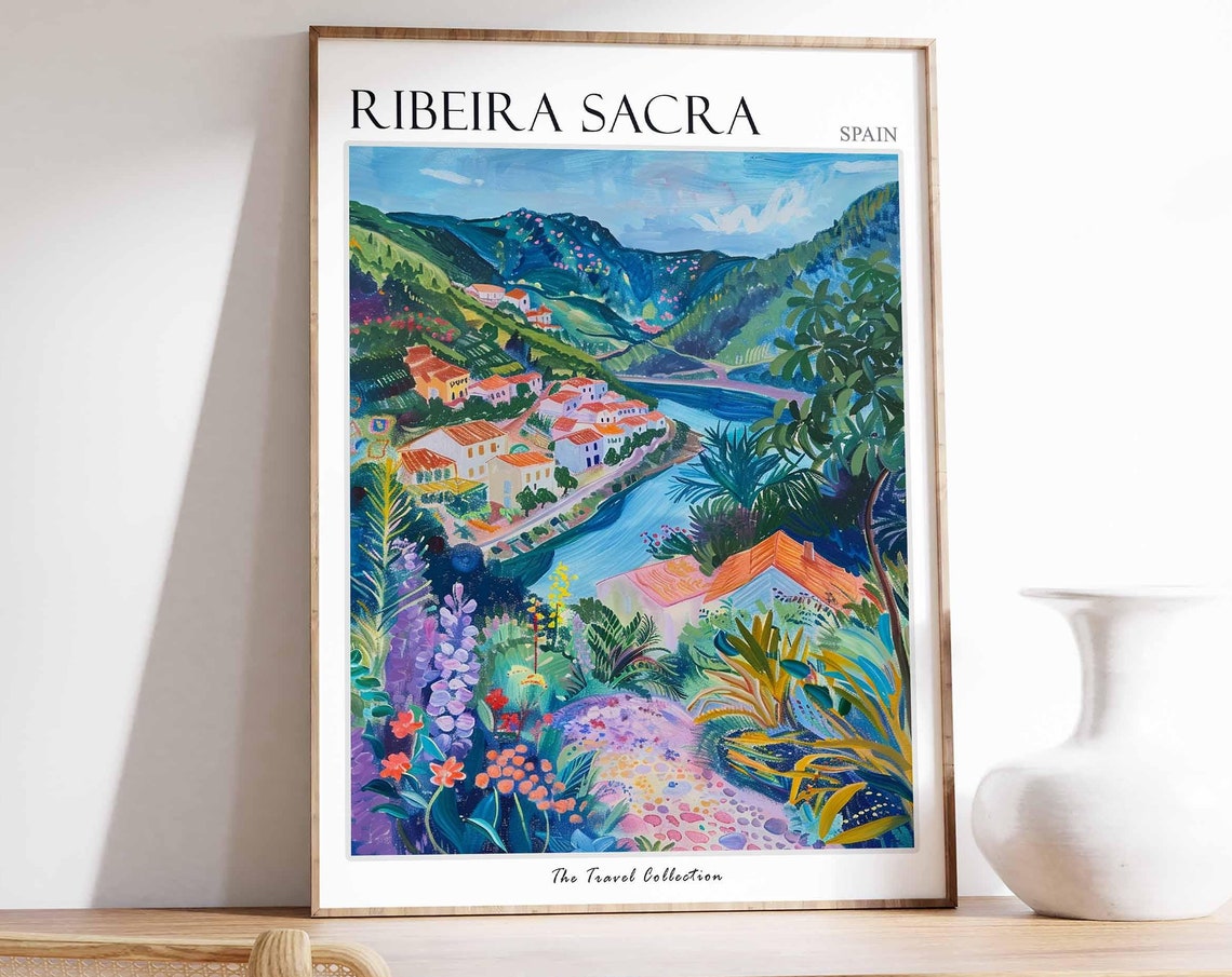 Ribeira Sacra Poster Spain Travel Print Spanish Decor Europe Travel Poster European Wall Art Ribeira Sacra Travel Poster
