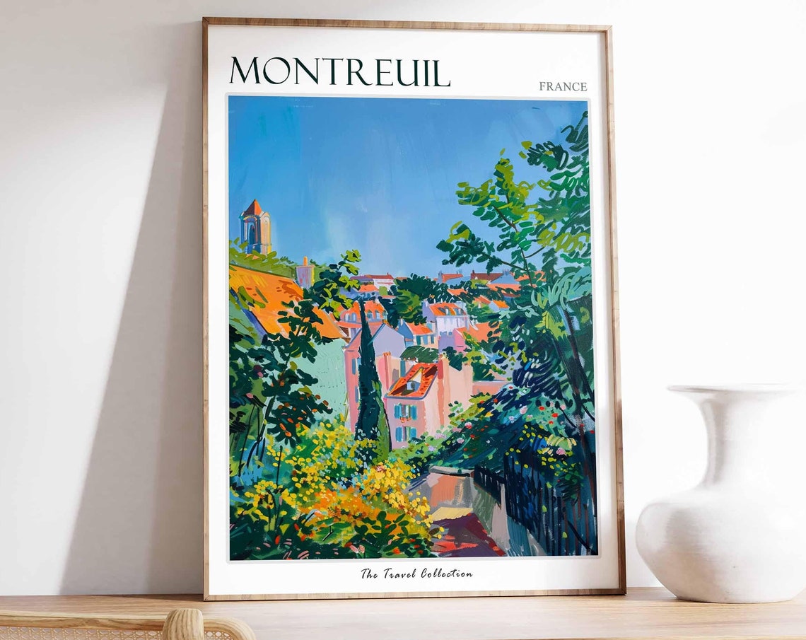 Montreuil Poster France Travel Print French Decor Europe Travel Poster European Wall Art Botanical Print Montreuil Travel Poster