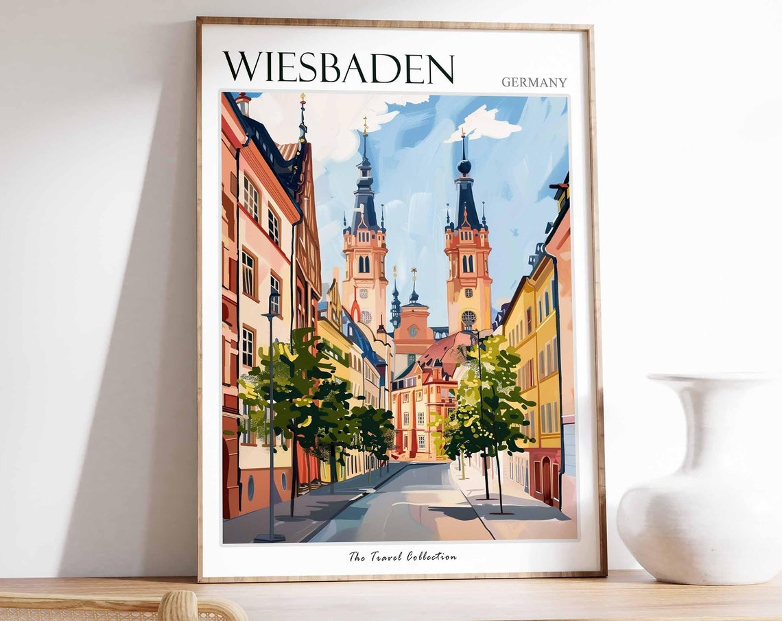 Wiesbaden Poster Germany Travel Print German Decor Europe Travel Poster European Wall Art Wiesbaden Gift Wiesbaden Travel Poster