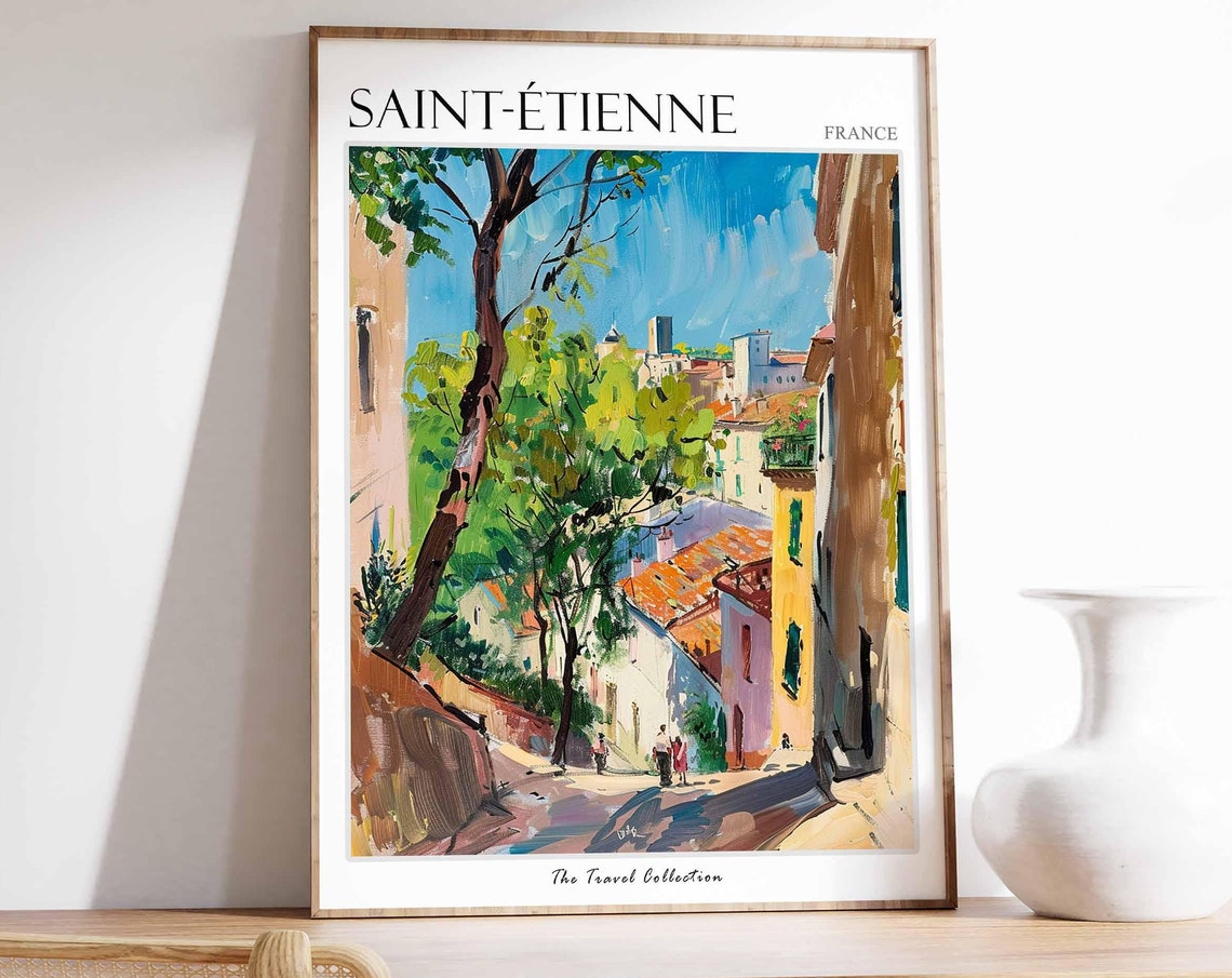 Saint Tienne Poster France Travel Print French Decor Europe Travel Poster European Wall Art City Print Saint Tienne Travel Poster