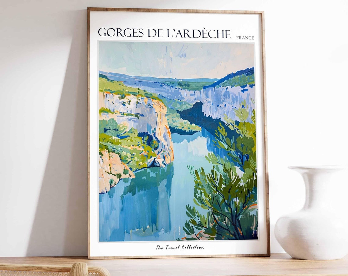 Gorges De Lardche Poster France Travel Print French Decor Europe Travel Poster European Wall Art Gorges De Lardche Travel Poster