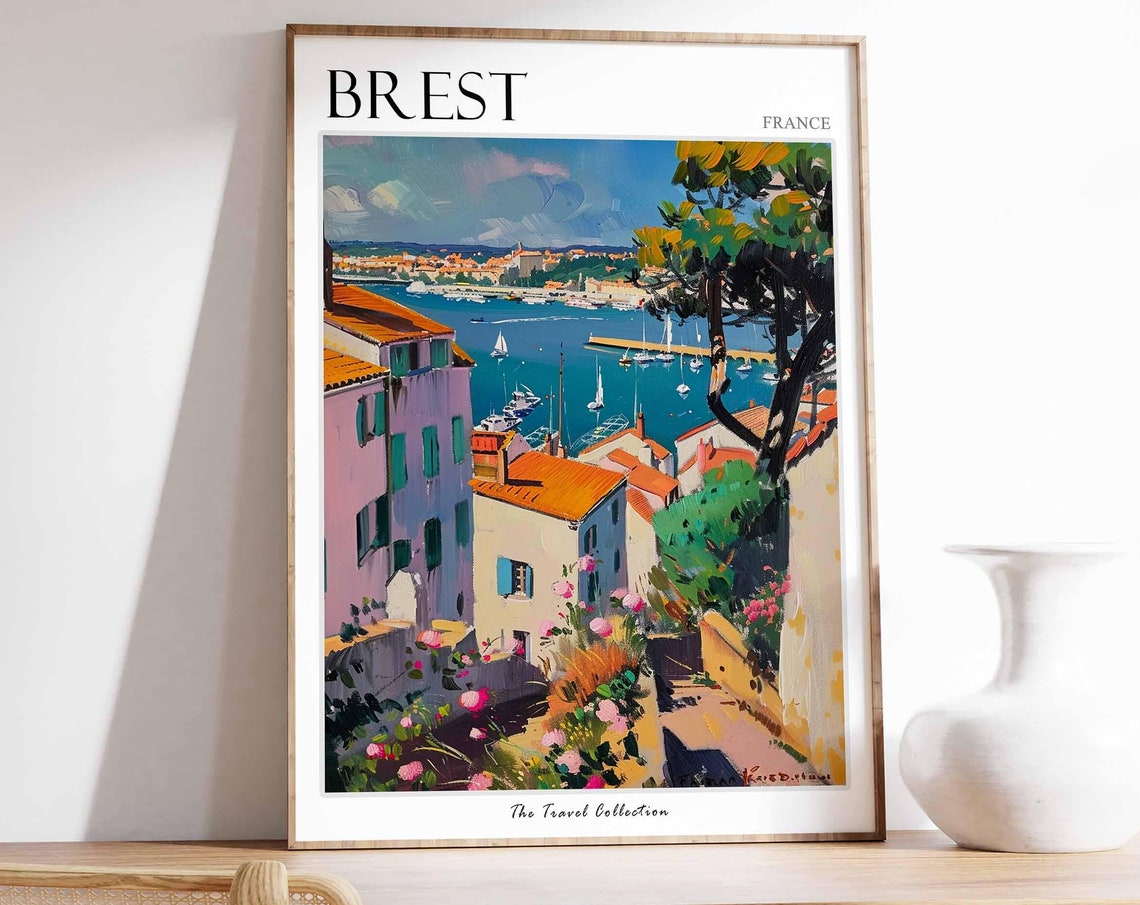 Brest Poster France Travel Print French Decor Europe Travel Poster European Wall Art City Print Brest Gift Brest Travel Poster