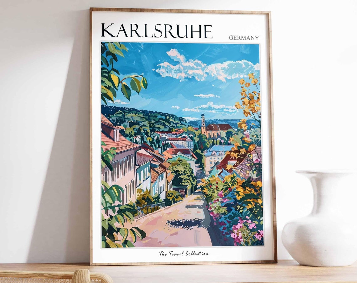 Karlsruhe Poster Germany Travel Print German Decor Europe Travel Poster European Wall Art Karlsruhe Gift Karlsruhe Travel Poster