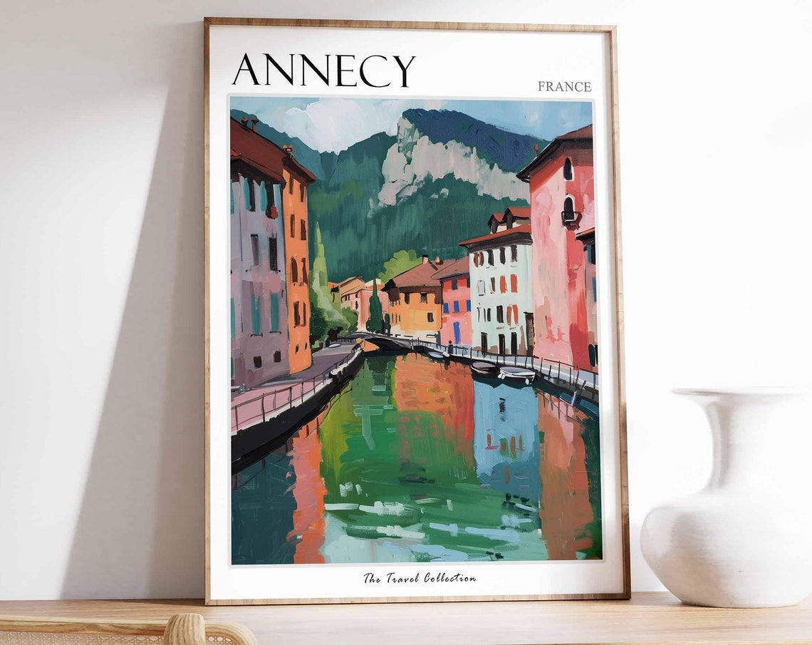 Annecy Poster France Travel Print French Decor Europe Travel Poster European Wall Art City Print Annecy Gift Annecy Travel Poster