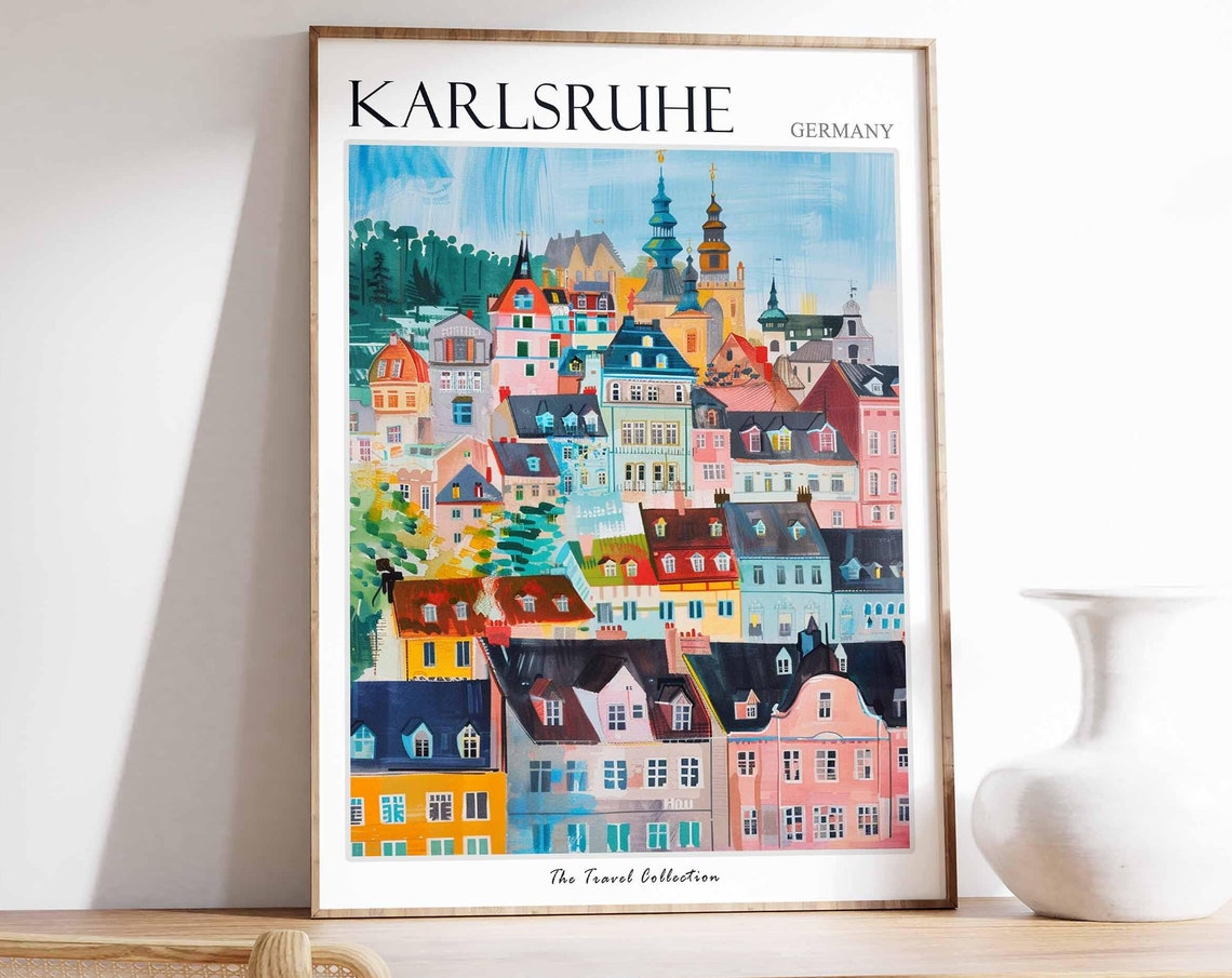 Karlsruhe Poster Germany Travel Print German Decor Europe Travel Poster European Wall Art Karlsruhe Gift Karlsruhe Travel Poster
