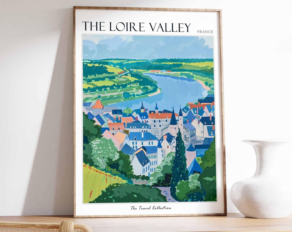 The Loire Valley Blue Roofed Town Riverside View France Poster