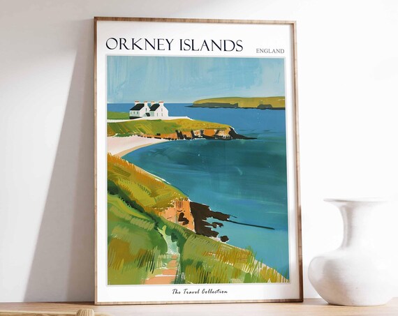 Orkney Islands Poster Scotland Poster Island Poster Scottish Decor Travel Print Wall Art Home Decor Scotland Travel Orkney Scotland