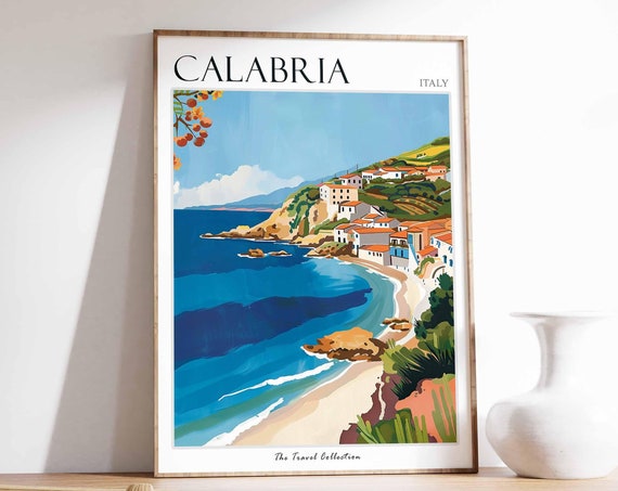 Calabria Poster Italian Travel Print Calabria Travel Art Calabria Wall Art Italian Travel Calabria Home Decor Calabria Travel Gift