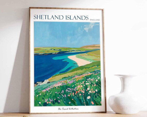 Shetland Islands Poster Scotland Poster Island Poster Scottish Decor Travel Print Wall Art Scotland Travel Shetland Landscape