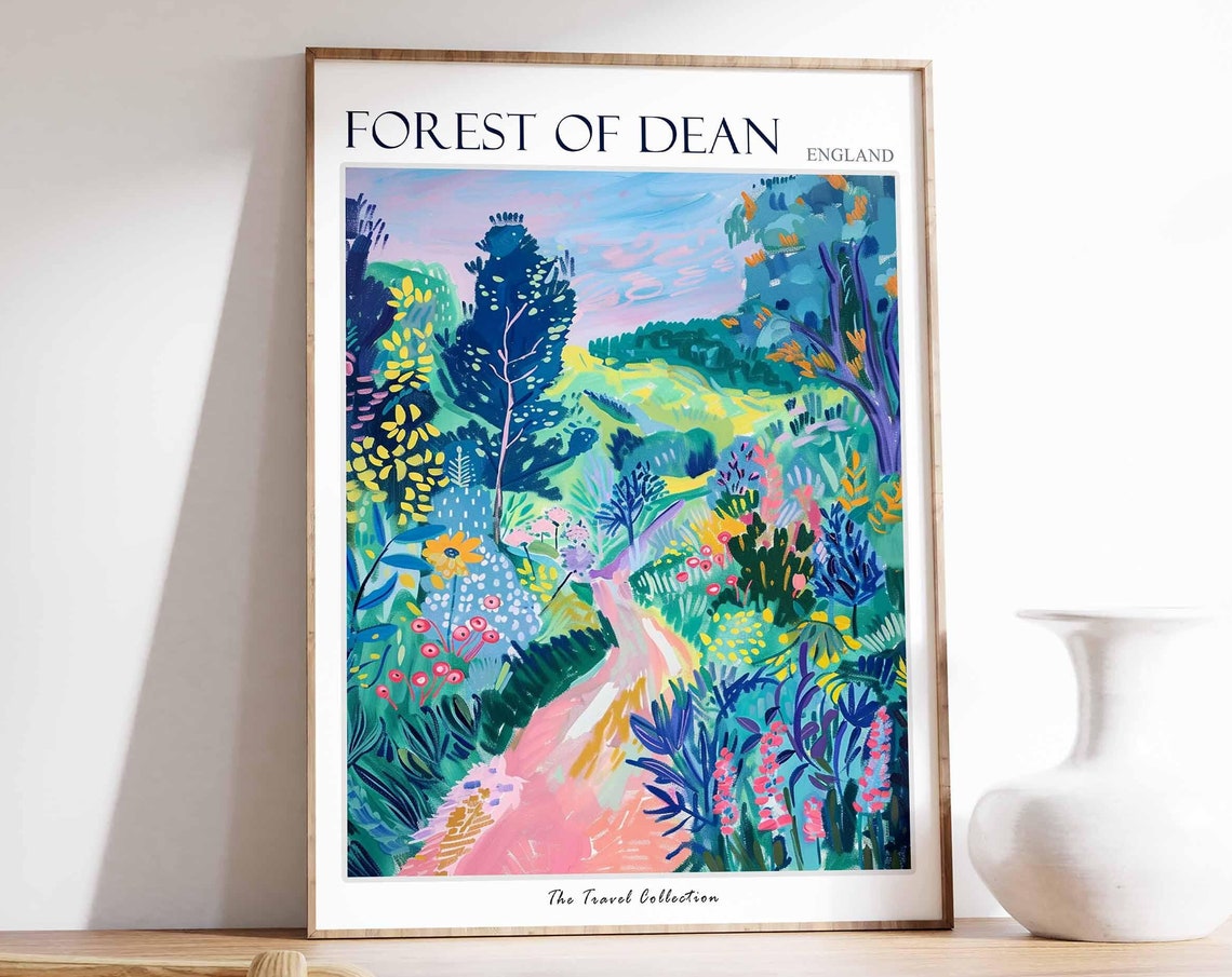 Forest Of Dean Poster England Travel Print Forest Of Dean Travel Art Forest Of Dean Wall Art England Travel Forest Of Dean Home Decor