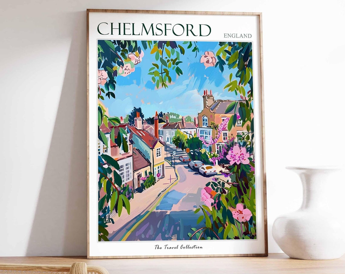 Chelmsford Poster England Travel Print British Decor United Kingdom Travel Poster City Print Chelmsford Gift Chelmsford Travel Poster