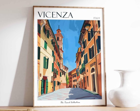 Vicenza Poster Italian Travel Print Vicenza Travel Art Vicenza Wall Art Italian Travel Vicenza Home Decor Vicenza Travel Gift