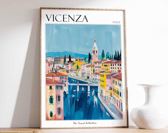 Vicenza Poster Italian Travel Print Vicenza Travel Art Vicenza Wall Art Italian Travel Vicenza Home Decor Vicenza Travel Gift