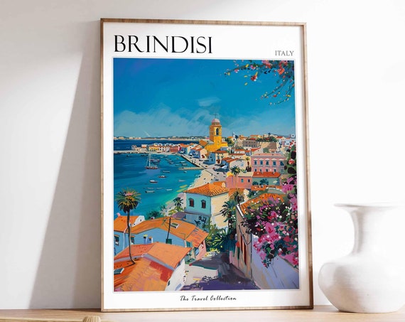 Brindisi Poster Italian Travel Print Brindisi Travel Art Brindisi Wall Art Italian Travel Brindisi Home Decor Brindisi Travel Gift