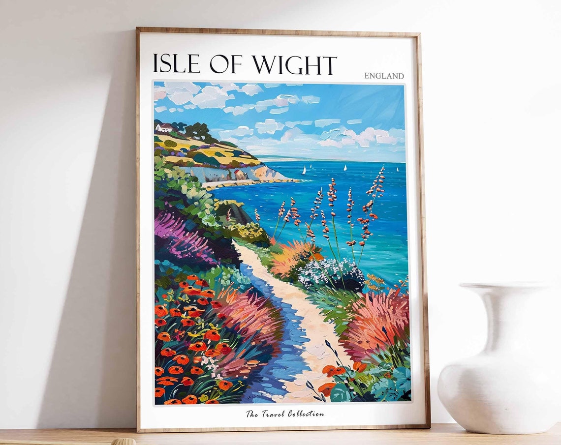 Isle Of Wight Poster Scotland Poster Isle Of Wight Travel Art Isle Of Wight Uk England Travel Beach House Decor