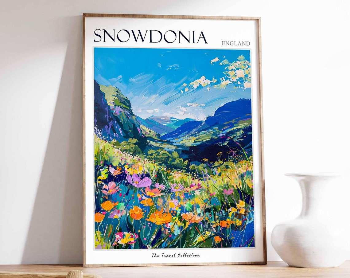 Snowdonia Poster Wales Poster Mountain Poster Uk Travel Poster Uk National Park Wales Gift Snowdonia Print Snowdonia Travel Gift