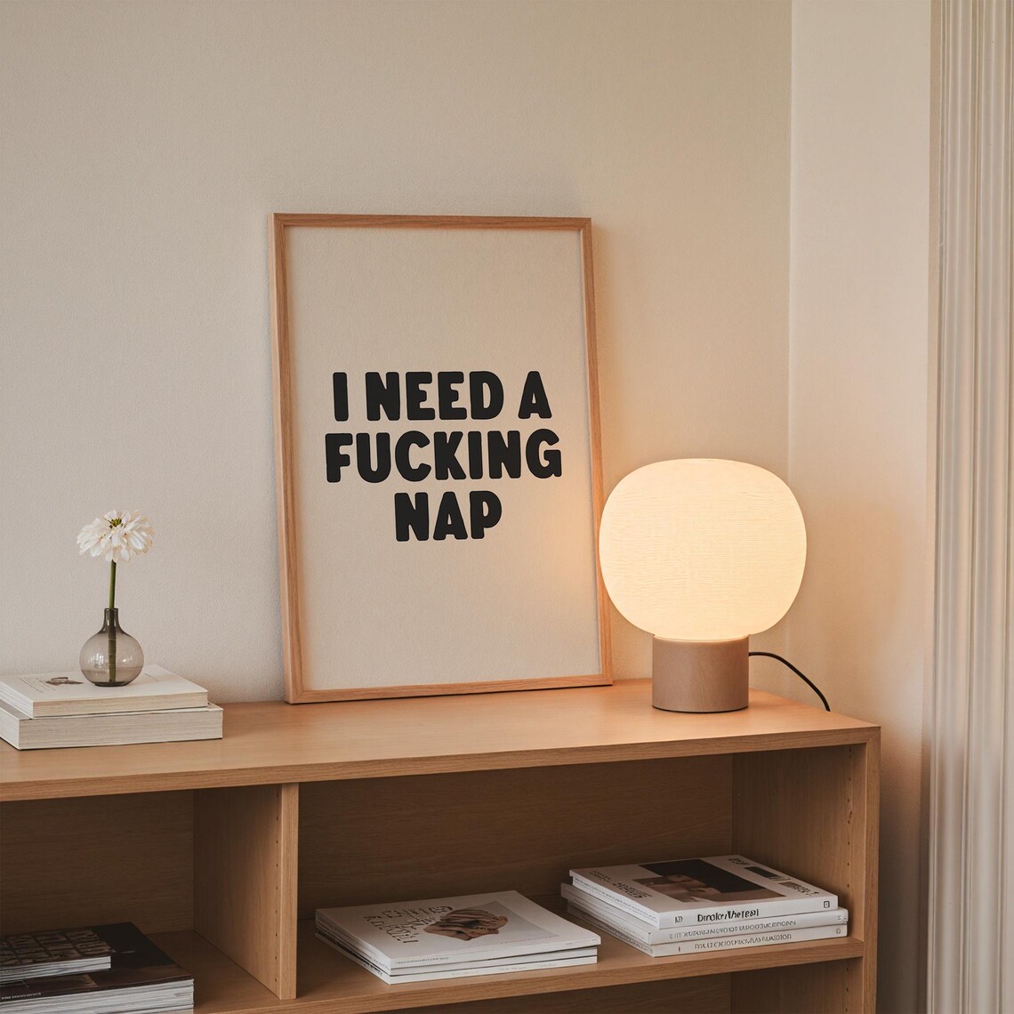 I Need A Fucking Nap Funny Quote Art Print - Image 2
