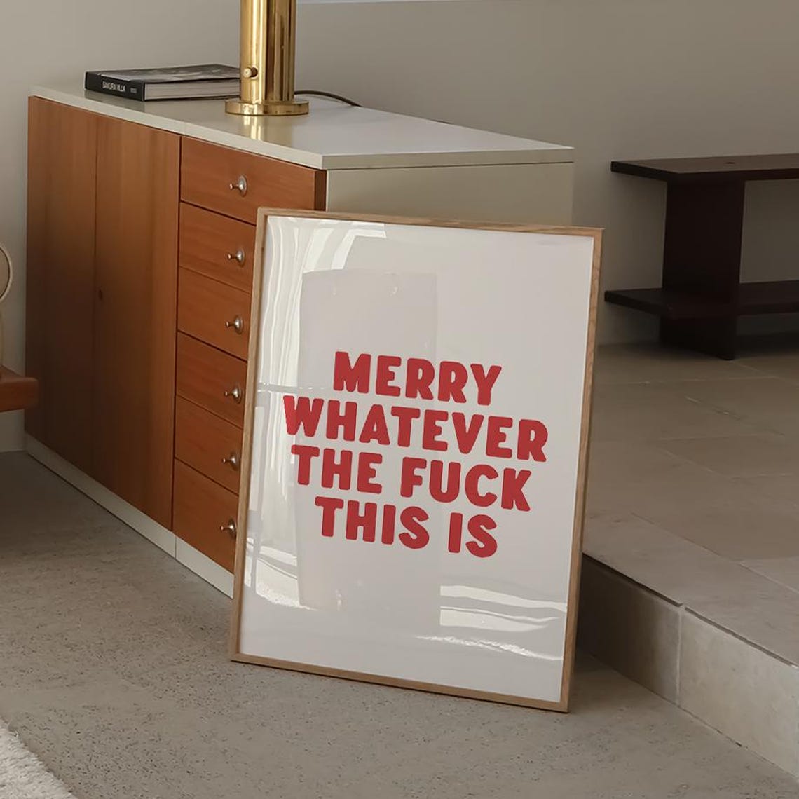 Merry Whatever This Is Funny Christmas Sarcastic Quote Poster - Image 2