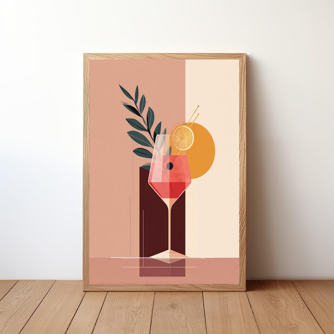 Cocktail Bar Wall Art Print Minimalist Modern Vector Drink Poster Home Decor Mixology Bartender Gift Kitchen Illustration Bar5