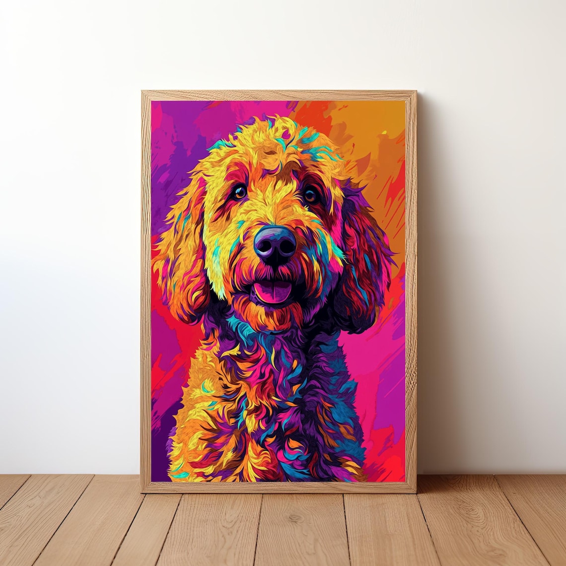 Golden Doodle Pop Art Dog Poster, Humorous Pet Decor