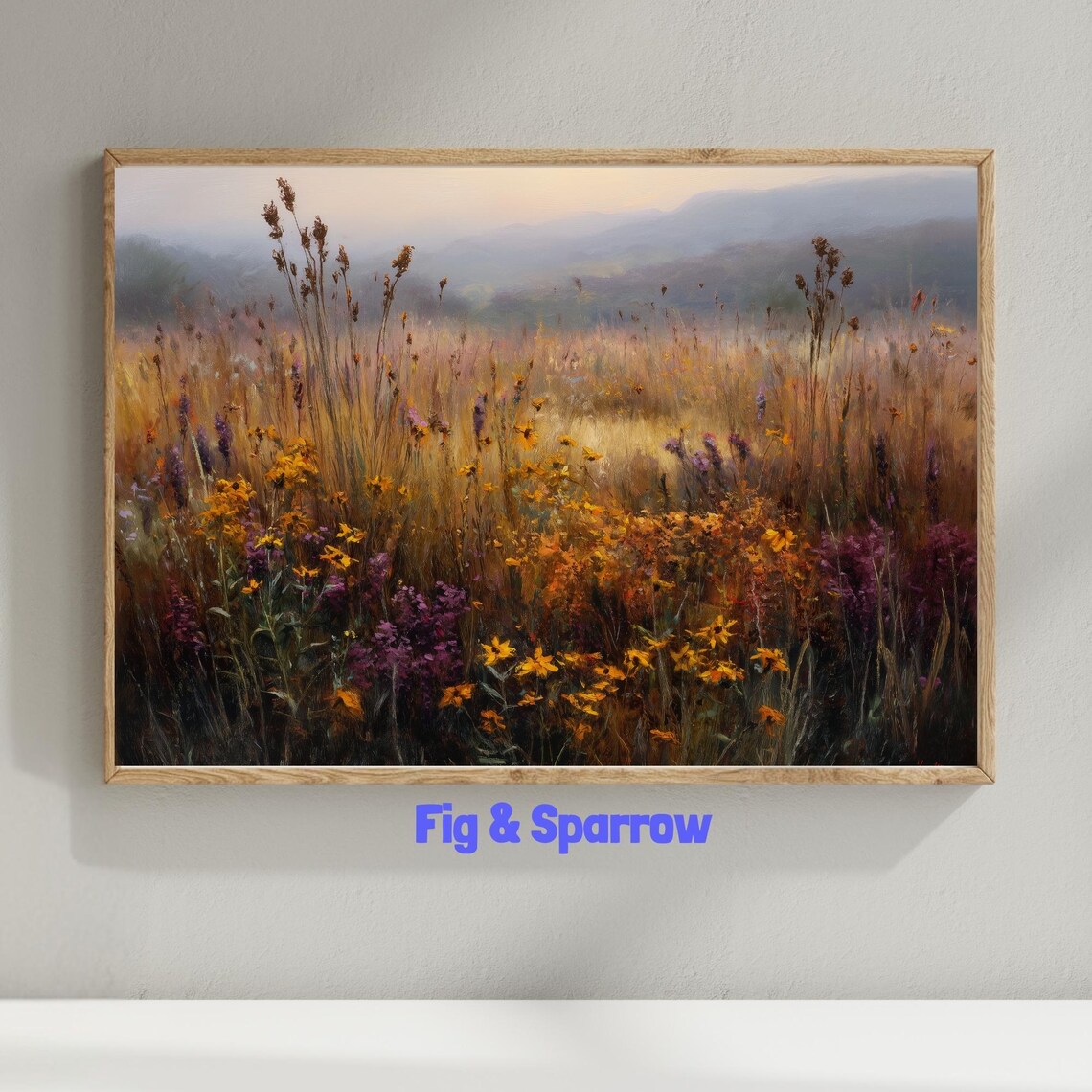Autumn Landscape Art Print, Rustic Farmhouse Decor
