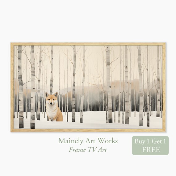 Red Fox Winter Landscape Watercolor Art Print