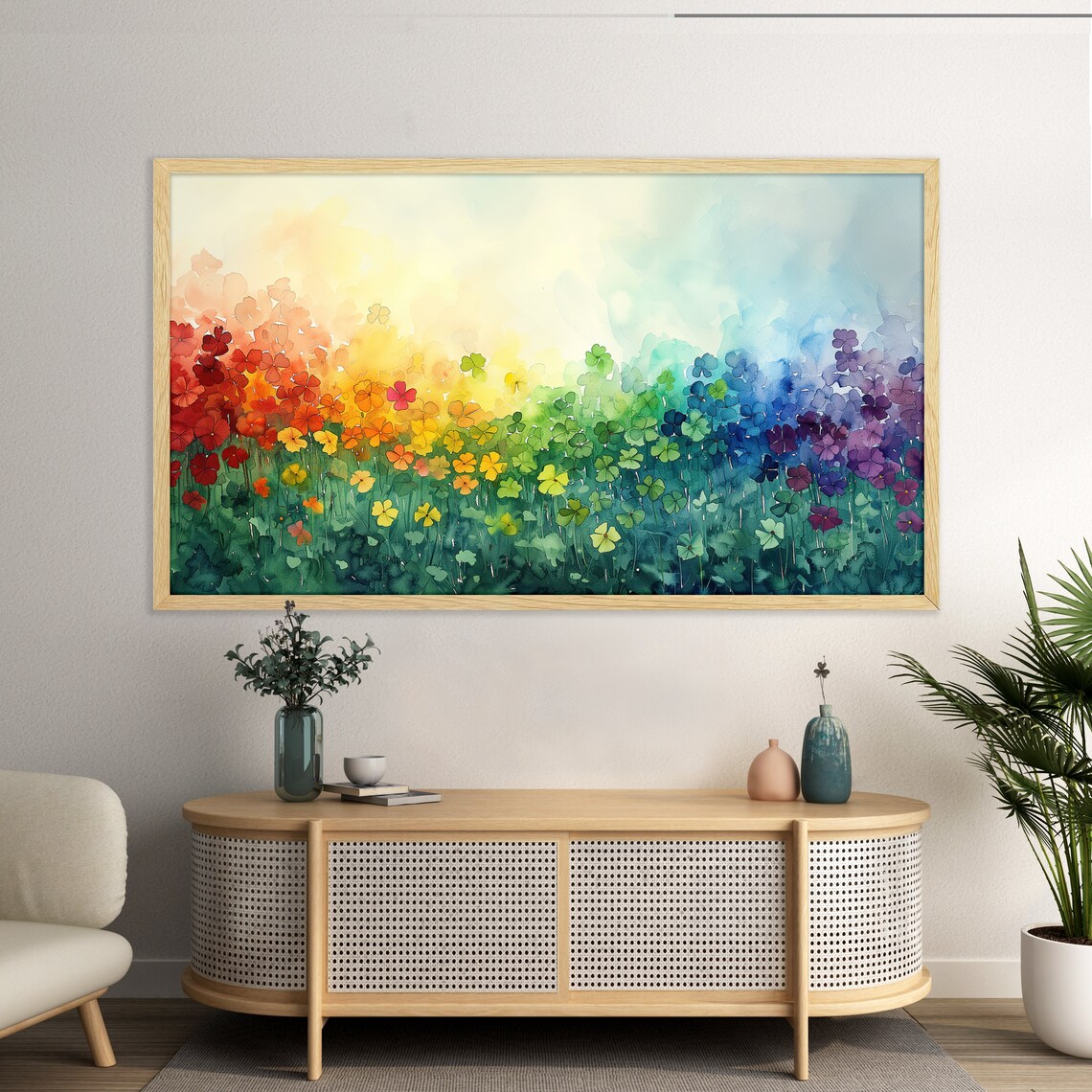 Rainbow Clovers St. Patrick's Day Art Print - Image 2