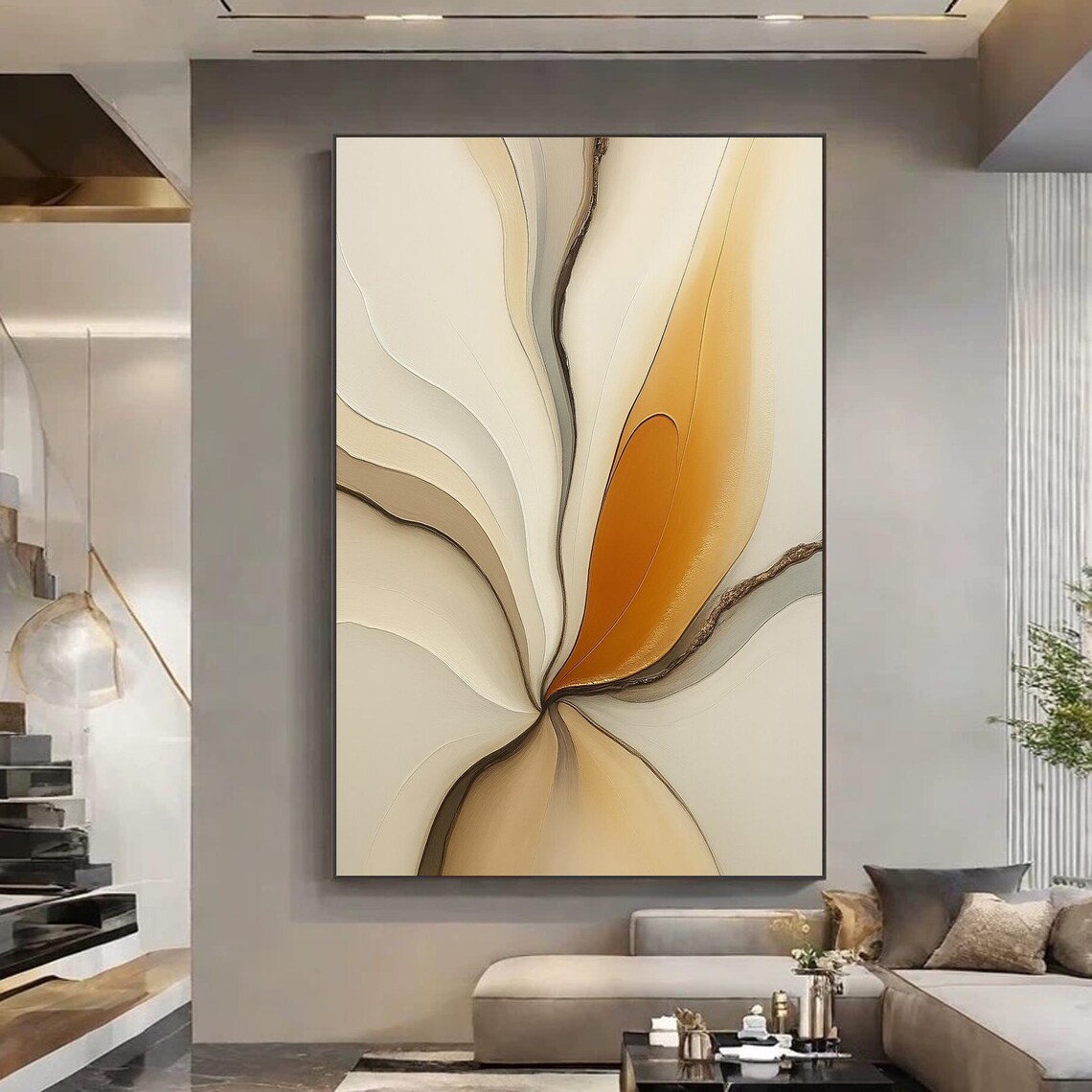 Original Abstract 3D Textured Painting, Minimalist Art