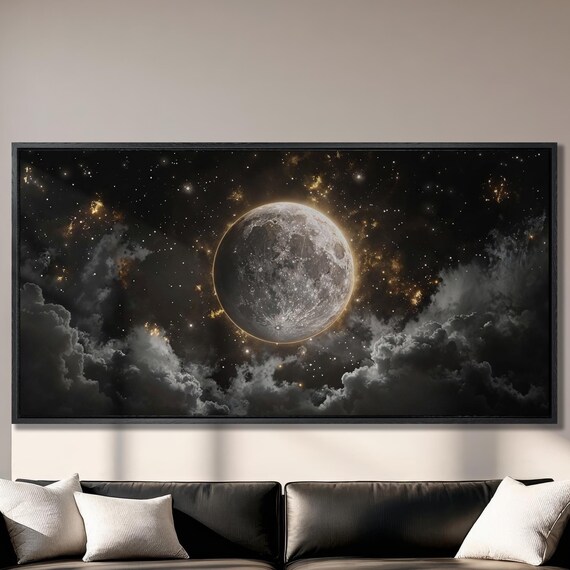 Full Moon Mystical Moonlit Night Sky Art Print