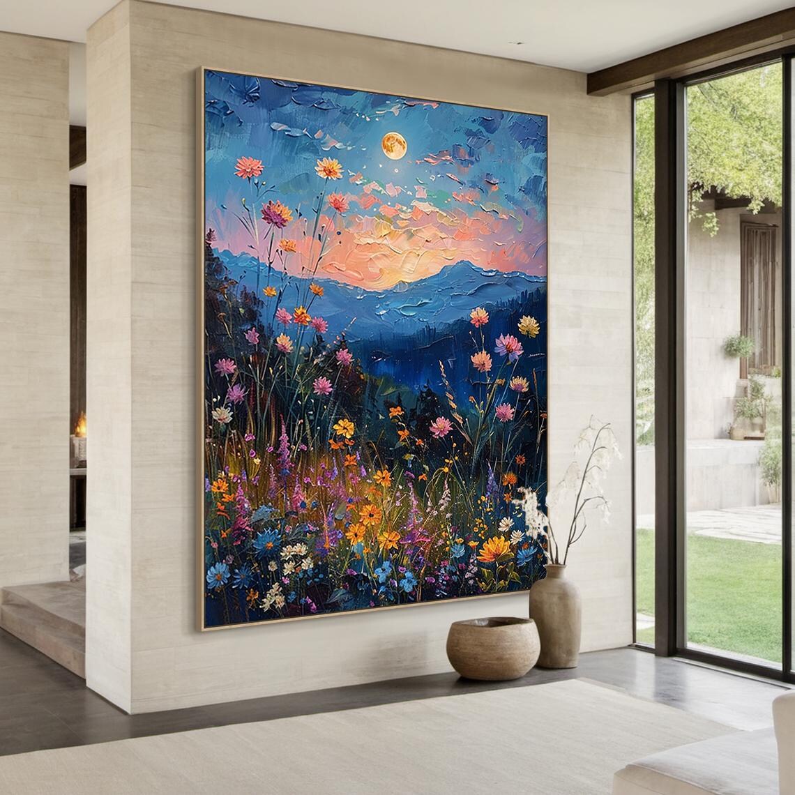 Colorful Flower Sea Abstract Flower Landscape Art Print - Image 5