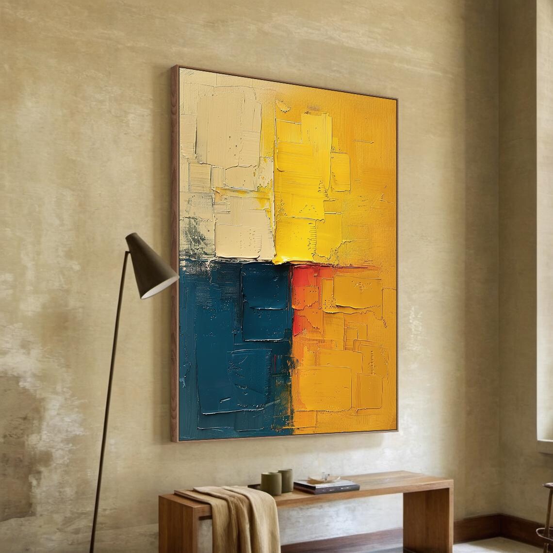 Yellow Orange Minimalist Abstract Art Print, Modern - Image 2