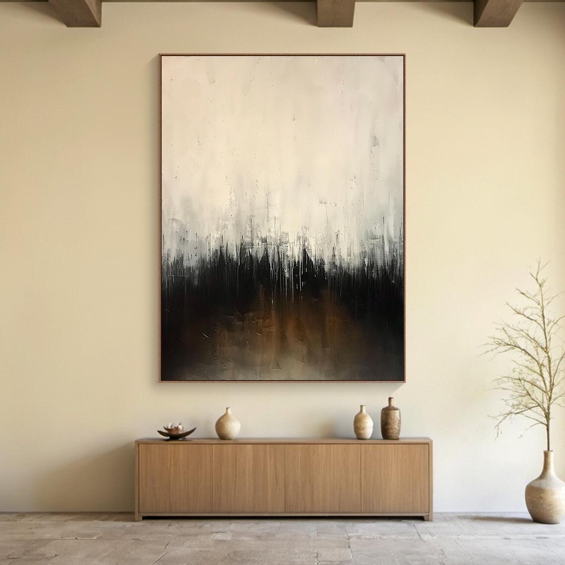 Beige and Brown Minimalist Abstract Poster Print