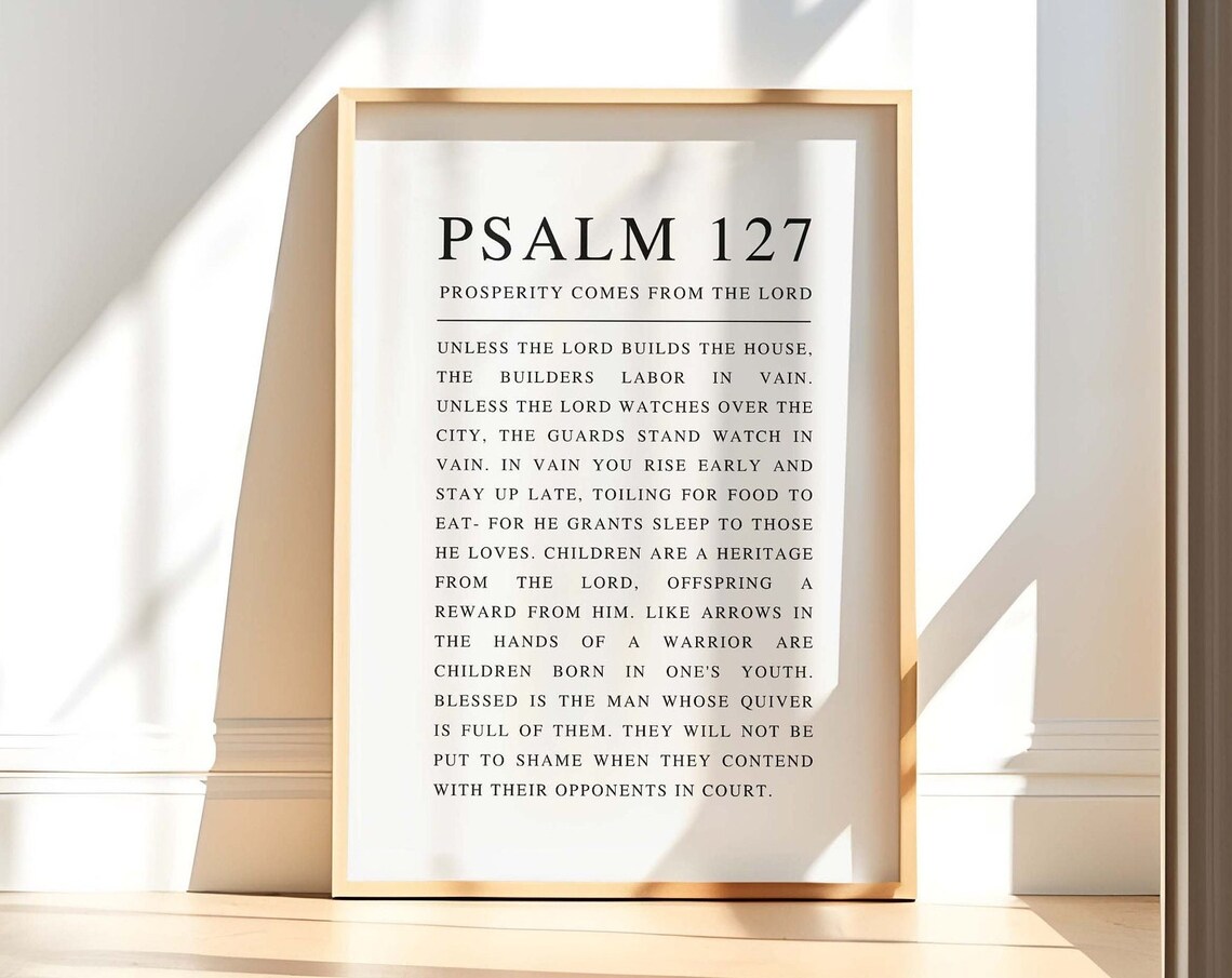 Psalm 127 Blessing Scripture Art Print