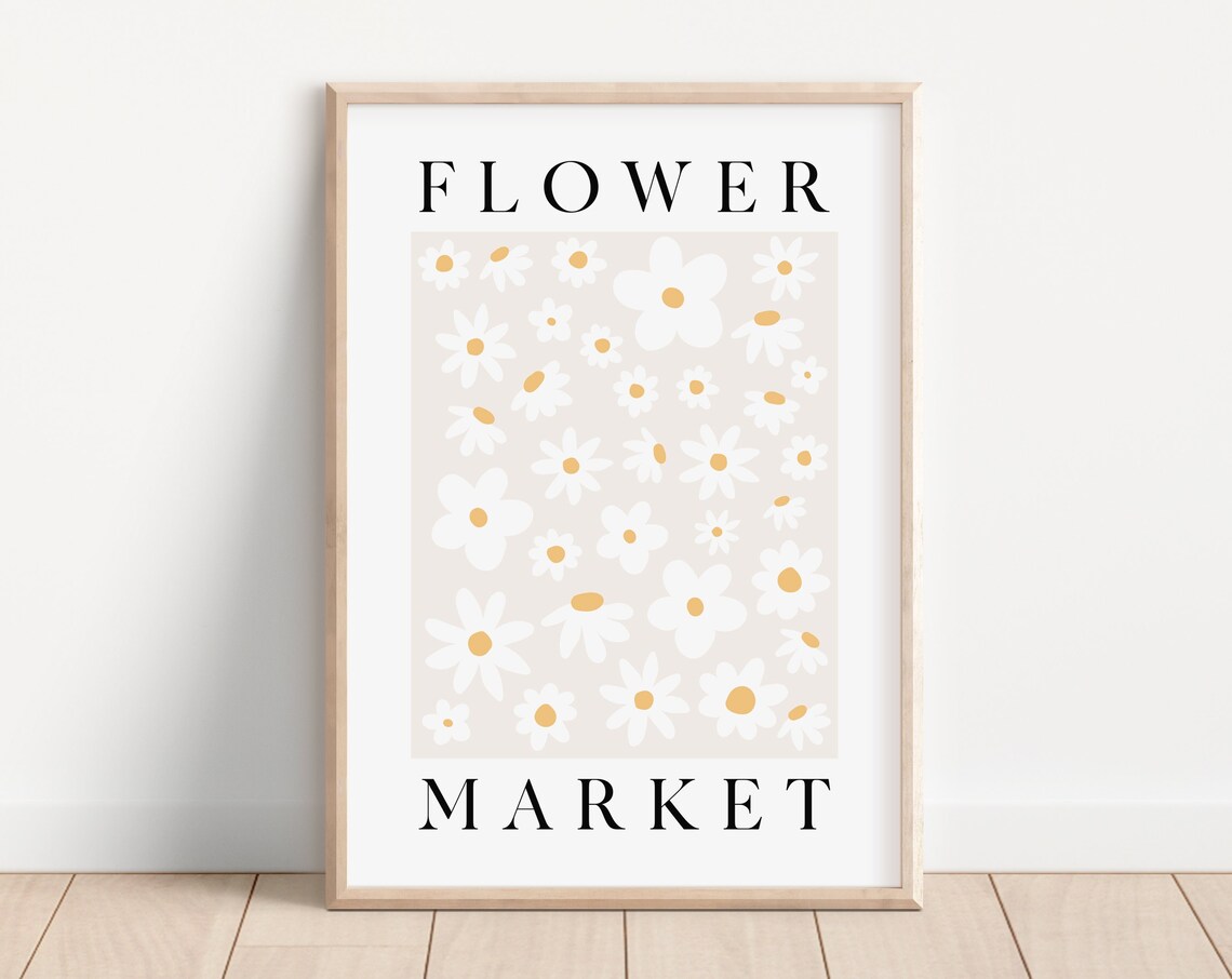 Flower Market Boho Daisy Flower Market Art Print
