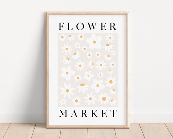 Flower Market Boho Daisy Flower Market Art Print