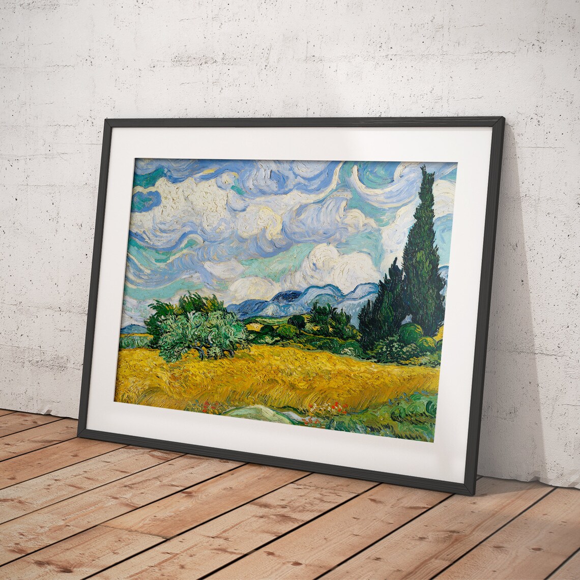 Vincent van Gogh Wheat Field with Cypresses Provençal Landscape Poster - Image 4
