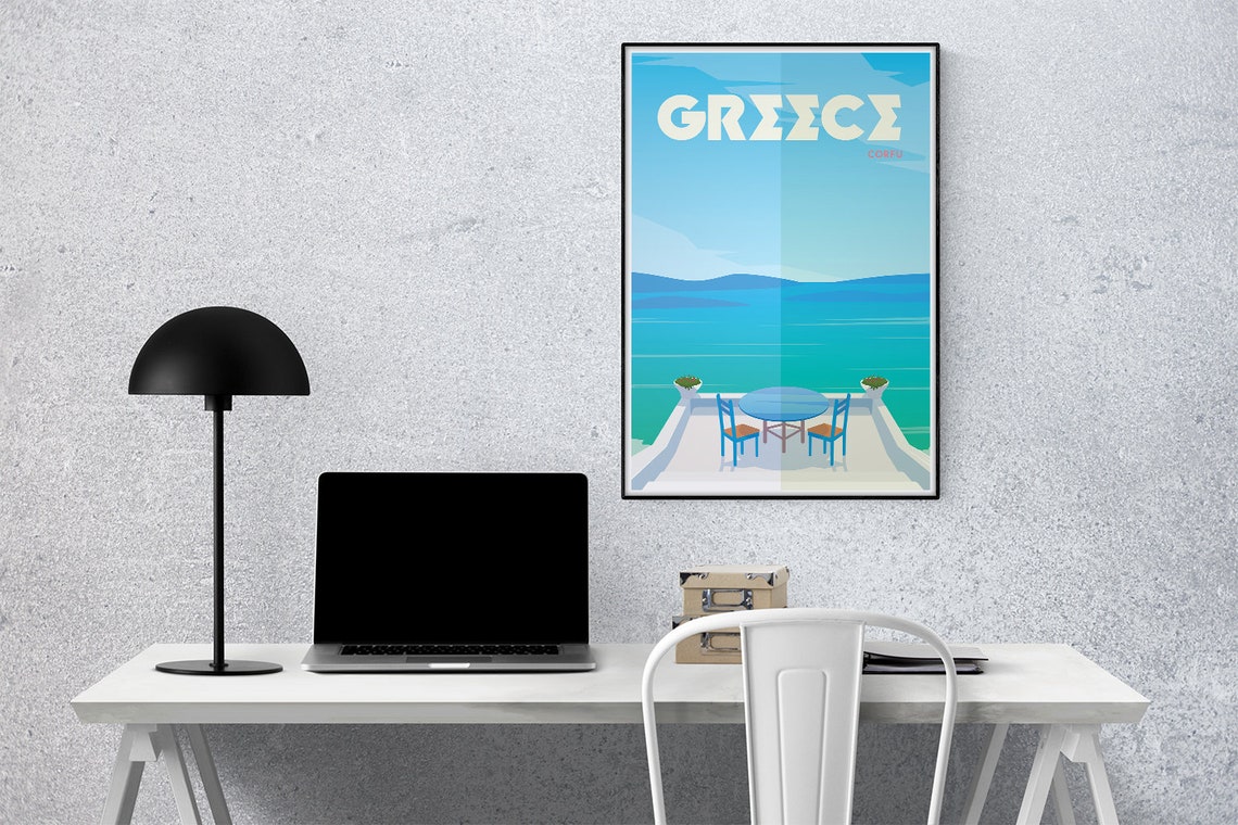 Greece Travel Poster Vintage Travel Poster Minimalist Art Prints Travel Gifts Travel Art Deco Posters Wall Hangings - Image 3