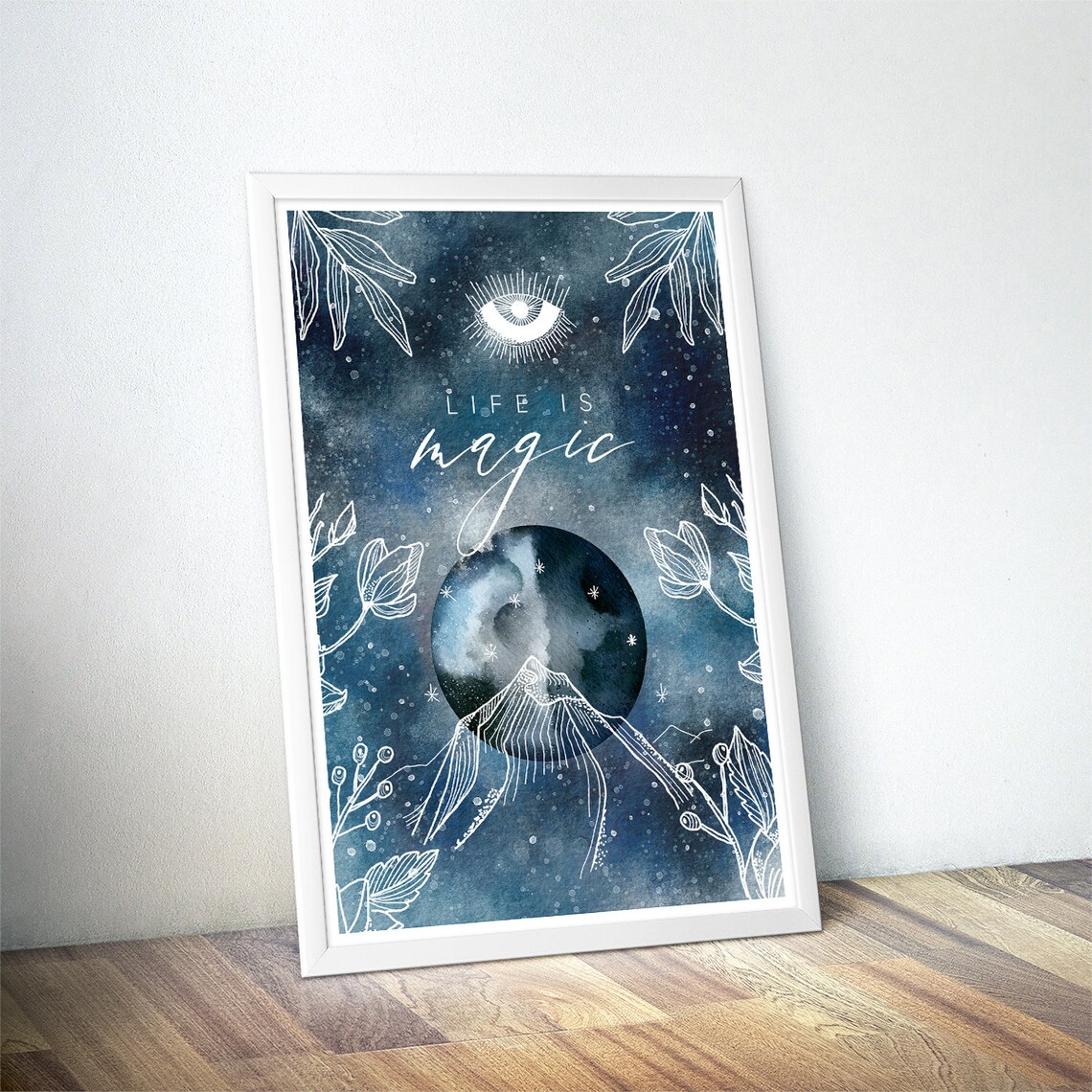 Life Is Magic Celestial Watercolor Art Print - Image 4